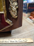 Vtg Schmidt's Light Beer Of Philadelphia Lighted Wood Grain Clock Sign 10" x 9"