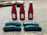 Retro 8 Piece Heinz Ketchup and Pickle Advertising Hat Lapel Pin Lot