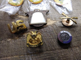 Vtg 8 Pc Lapel Hat Pin Lot 32 Masonic Navy Honorable Discharge I Want You Army++