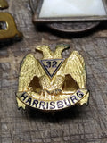 Vtg 8 Pc Lapel Hat Pin Lot 32 Masonic Navy Honorable Discharge I Want You Army++