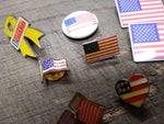 8 Pc Lapel Hat Pin Lot Army National Guard Yellow Ribbon American Flag Patriotic