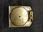 Vtg Gold Tone Brooch Pin Jewelry With Red Stone and Rotating 5 Photograph Window
