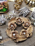 Vtg Jewelry Lot Rhinestone Brooches Alice Caviness Marvella Milk Glass Earrings