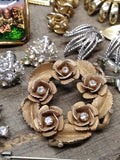 Vtg Jewelry Lot Rhinestone Brooches Alice Caviness Marvella Milk Glass Earrings