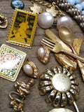 Vtg Jewelry Lot Rhinestone Brooches Alice Caviness Marvella Milk Glass Earrings