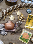 Vtg Jewelry Lot Rhinestone Brooches Alice Caviness Marvella Milk Glass Earrings