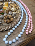 Vtg Jewelry Lot Rhinestone Brooches Alice Caviness Marvella Milk Glass Earrings