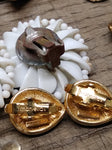Vtg Jewelry Lot Rhinestone Brooches Alice Caviness Marvella Milk Glass Earrings