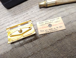 Vtg Gillette Gold Tech Safety Razor w/Original Case and Paper Label Good Shape!