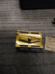 Vtg Gillette Gold Tech Safety Razor w/Original Case and Paper Label Good Shape!