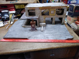 Vtg 1940’s Keystone Service Station Wooden Play Set Car Wash Gas Restoration Lot