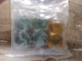 Vtg NOS Vitro Cat Eyes 6 Count Marbles 5 Star Brand Shooters Parkersburg W V #1