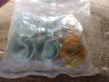 Vtg NOS Vitro Cat Eyes 6 Count Marbles 5 Star Brand Shooters Parkersburg W V #1