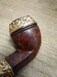Vtg Trade Mark Frank Smoking Pipe Fancy Sterling Silver Over Ornate G F Metal