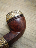 Vtg Trade Mark Frank Smoking Pipe Fancy Sterling Silver Over Ornate G F Metal