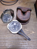 Vtg WWII US Military M-2 Compass OD Green w/Leather Carry Case