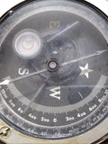 Vtg WWII US Military M-2 Compass OD Green w/Leather Carry Case