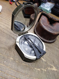 Vtg WWII US Military M-2 Compass OD Green w/Leather Carry Case