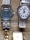 Vtg 13 Pc Watch Lot Men's Ladies Wind Up Quartz Parts Repair Timex Skagen Narmi