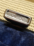 Vtg 1978 Zippo Slim Cigarette Lighter 2 Sided Etched Diagonal/Pin Striped Chrome