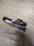 Vtg 1978 Zippo Slim Cigarette Lighter 2 Sided Etched Diagonal/Pin Striped Chrome