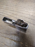 Vtg 1978 Zippo Slim Cigarette Lighter 2 Sided Etched Diagonal/Pin Striped Chrome