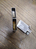 Vtg 1978 Zippo Slim Cigarette Lighter 2 Sided Etched Diagonal/Pin Striped Chrome