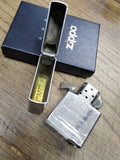 Vtg 2011 Zippo Cigarette Lighter Cut Glass Geometric Satin Chrome Good Shape Box