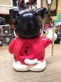 Rainbow Quartz Talking Trumpet Playing Drumming Cat Alarm Clock Works Great!