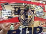 Vtg Large Genuine Budweiser Bud Light Beer World Renowned Mirror Sign 25" x 18"