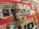 Vtg Large Genuine Budweiser Bud Light Beer World Renowned Mirror Sign 25" x 18"