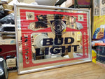 Vtg Large Genuine Budweiser Bud Light Beer World Renowned Mirror Sign 25" x 18"