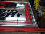 Vtg Large Genuine Budweiser Bud Light Beer World Renowned Mirror Sign 25" x 18"