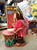 Vtg Metro Big John The Chimpee Chief Drumming Whistling Toy Repair Lot w/Box!