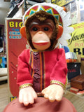 Vtg Metro Big John The Chimpee Chief Drumming Whistling Toy Repair Lot w/Box!