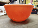 Vtg 1940's Pyrex Red Orange 1.5 Quart 7 Inch Primary Color Mixing Bowl
