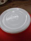 Vtg 1940's Pyrex Red Orange 1.5 Quart 7 Inch Primary Color Mixing Bowl