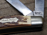Vtg Schrade+ 285UH USA Uncle Henry Trapper Pocket Knife 2 Blades Nice Shape!