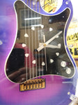 Vtg Blue Neon Light Guitar Clock Wall Hanging 29 Inches Working Clock Orig Box!