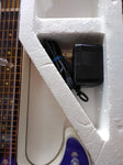 Vtg Blue Neon Light Guitar Clock Wall Hanging 29 Inches Working Clock Orig Box!