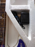 Vtg Blue Neon Light Guitar Clock Wall Hanging 29 Inches Working Clock Orig Box!