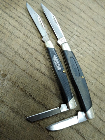 Vtg 2 Pc 1988 Buck 305, 309 USA 2 Blade Folding 5 in & 4.5 In Pocket Knife Lot