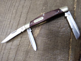 Vtg BUCK 373 Folding Pocket Knife Wood Scales 3 Blades 2005 Date Stamp #1
