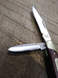 Vtg BUCK 373 Folding Pocket Knife Wood Scales 3 Blades 2005 Date Stamp #1