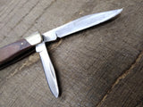 Vtg BUCK 373 Folding Pocket Knife Wood Scales 3 Blades 2005 Date Stamp #1