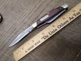 Vtg BUCK 373 Folding Pocket Knife Wood Scales 3 Blades 2005 Date Stamp #1