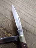 Vtg BUCK 373 Folding Pocket Knife Wood Scales 3 Blades 2005 Date Stamp #2