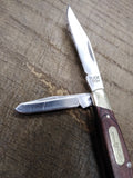 Vtg BUCK 373 Folding Pocket Knife Wood Scales 3 Blades 2005 Date Stamp #2