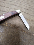 Vtg BUCK 373 Folding Pocket Knife Wood Scales 3 Blades 2005 Date Stamp #2
