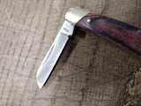 Vtg BUCK 373 Folding Pocket Knife Wood Scales 3 Blades 2005 Date Stamp #2